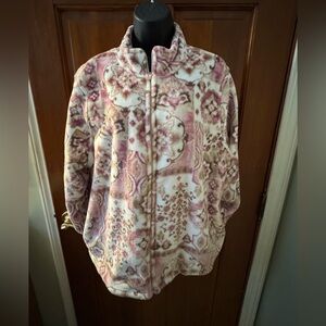 Alfred Dunner Pink and Cream Teddy Jacket